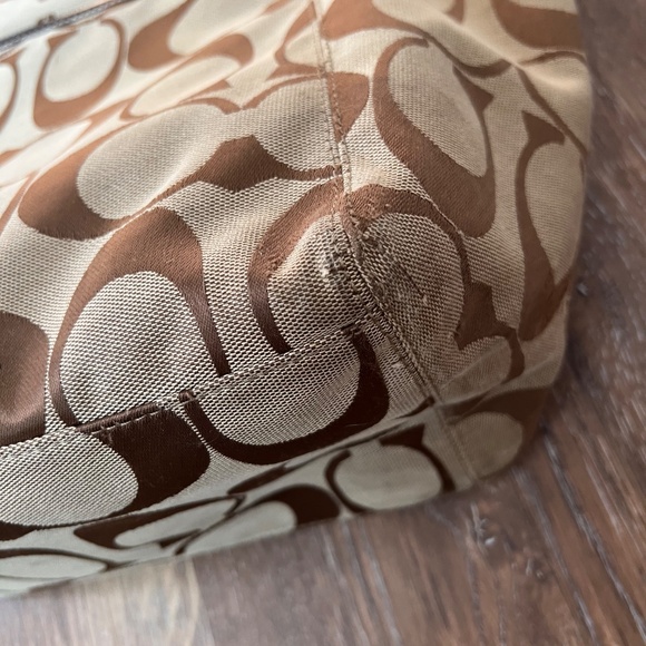 Coach Signature Leah Tote Large - Brown/Tan F14658 - Picture 8 of 12